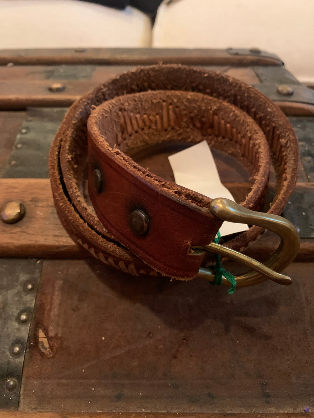 Authentic Leather Belt with brass buckle-Mexico