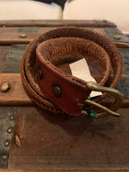 Authentic Leather Belt with brass buckle-Mexico