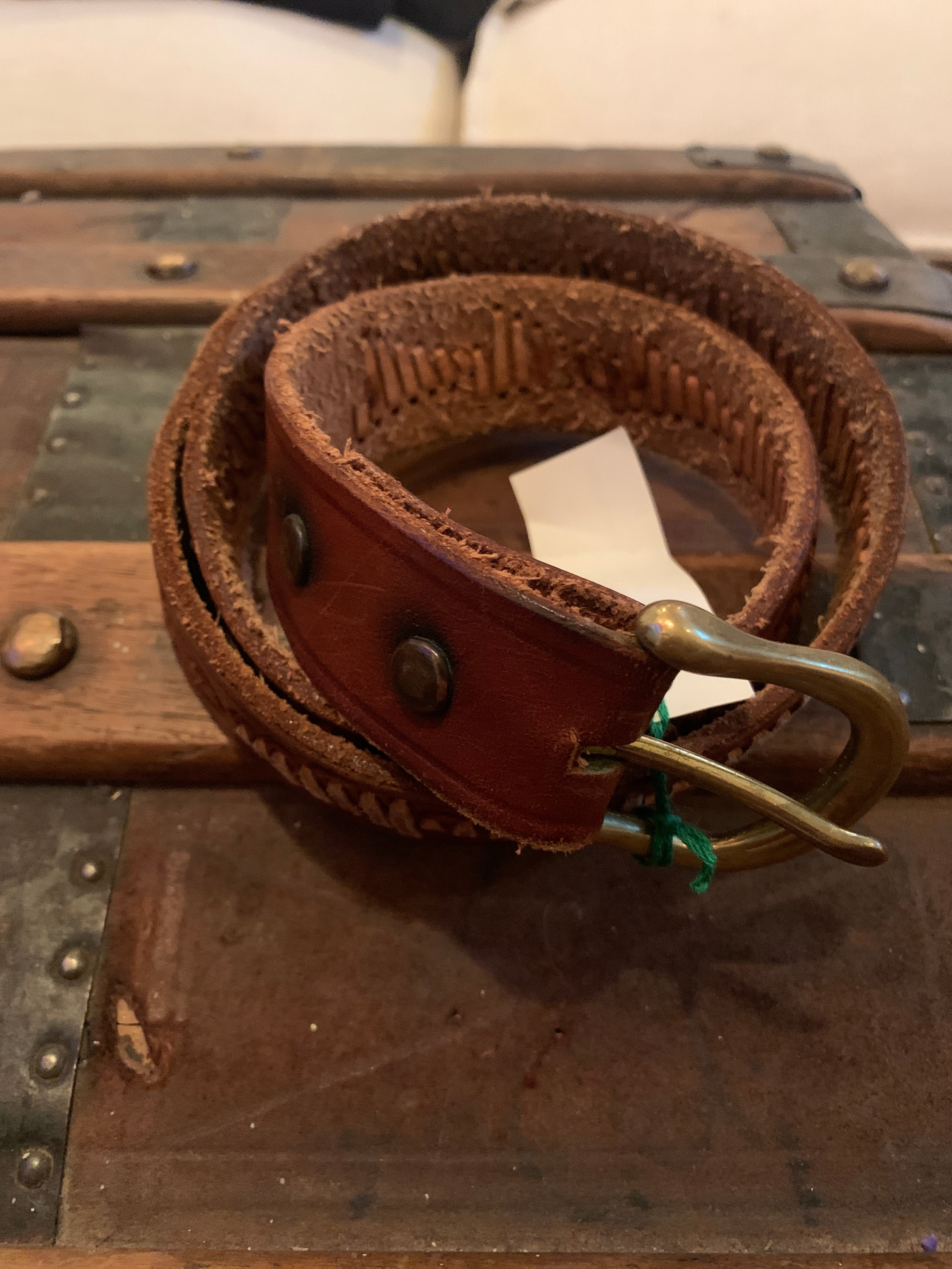 Authentic Leather Belt with brass buckle-Mexico