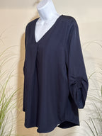 FDJ Navy Blue 3/4 Length Sleeve Blouse