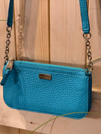 Cole Hann Turquoise and Chain small Across the Body Purse
