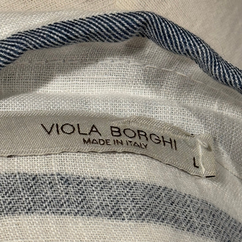 Size L 100% Linen Viola Borghi Made in Italy Button Up Dress