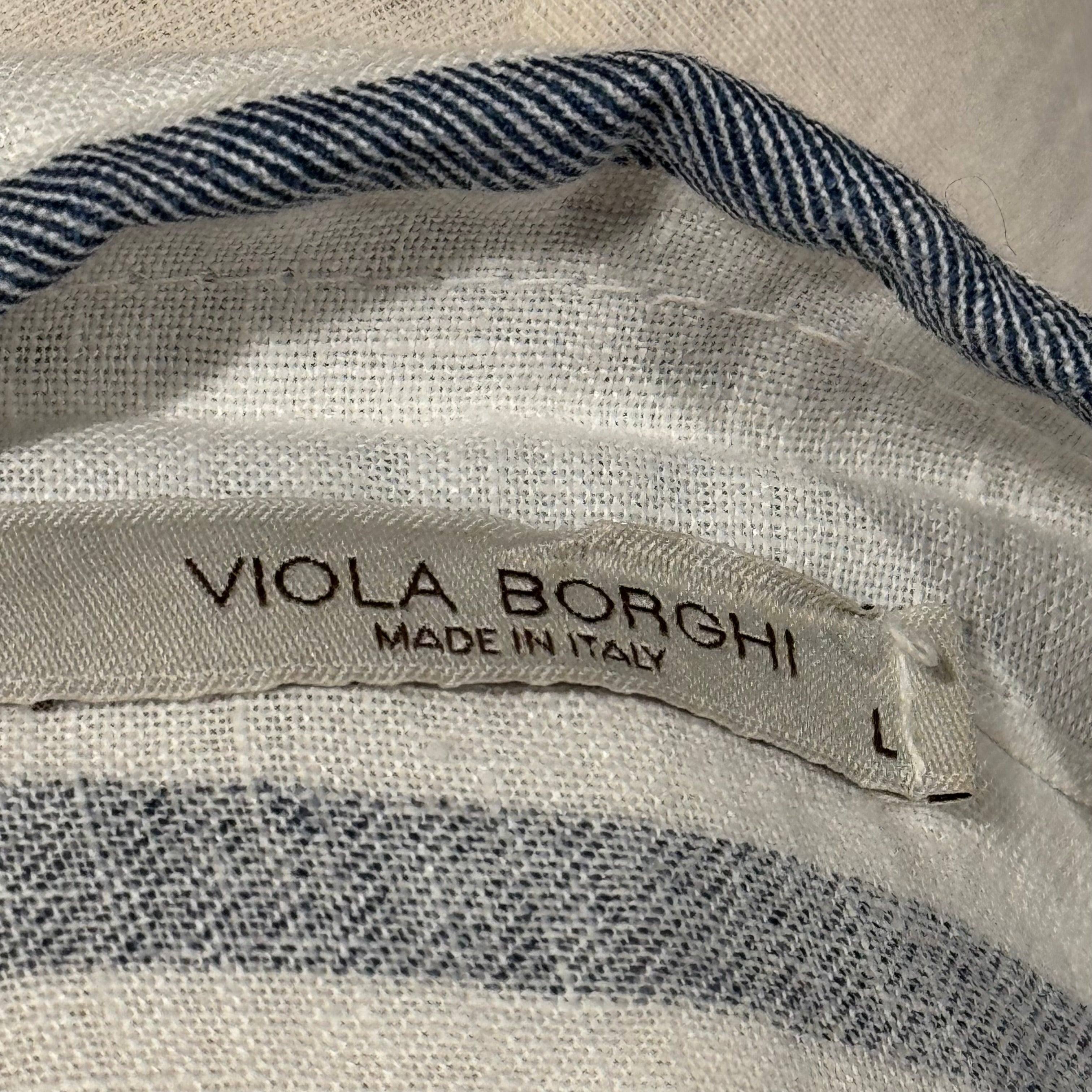 Size L 100% Linen Viola Borghi Made in Italy Button Up Dress