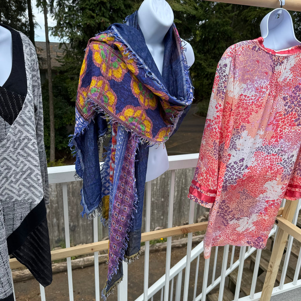 Anu 100% Rayon Boho Patterned Scarf
