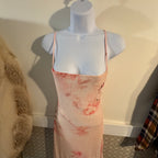 Size S Streetwear Society Spaghetti Strap Sheer Pink Floral Dress