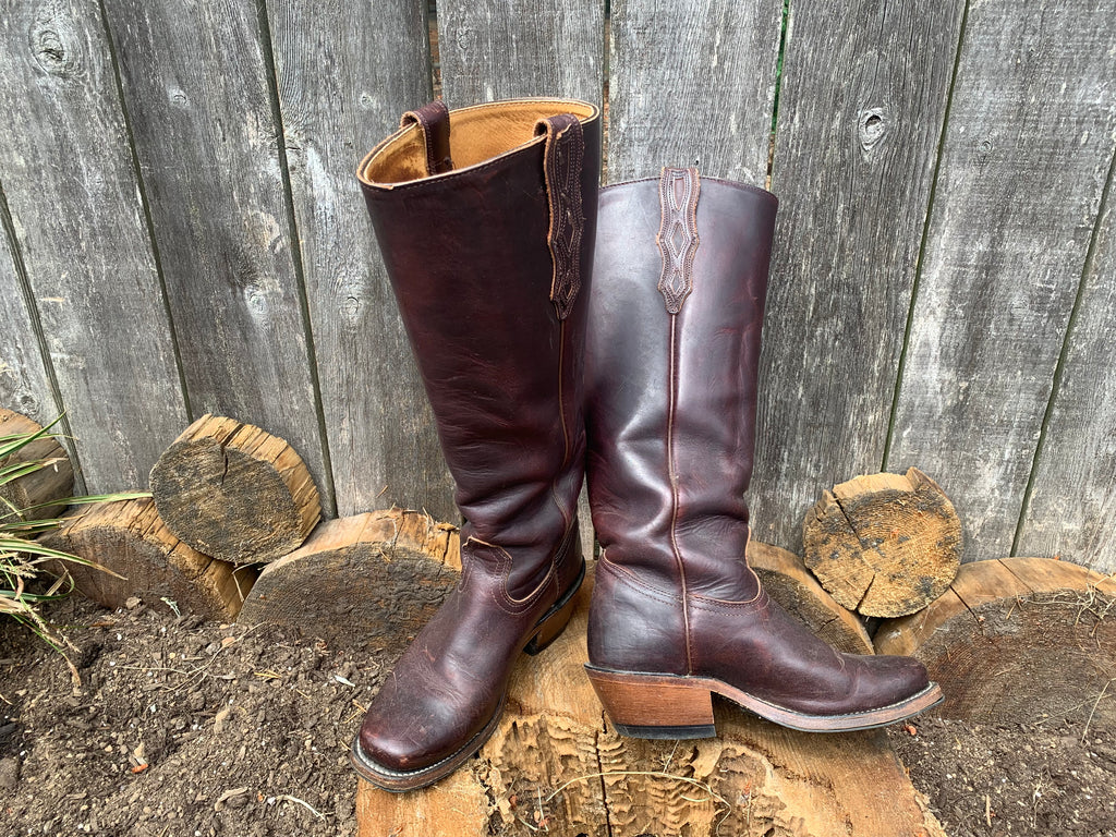 Size 6 Women Boulet Genuine Leather Cowboy Boots Made in Canada