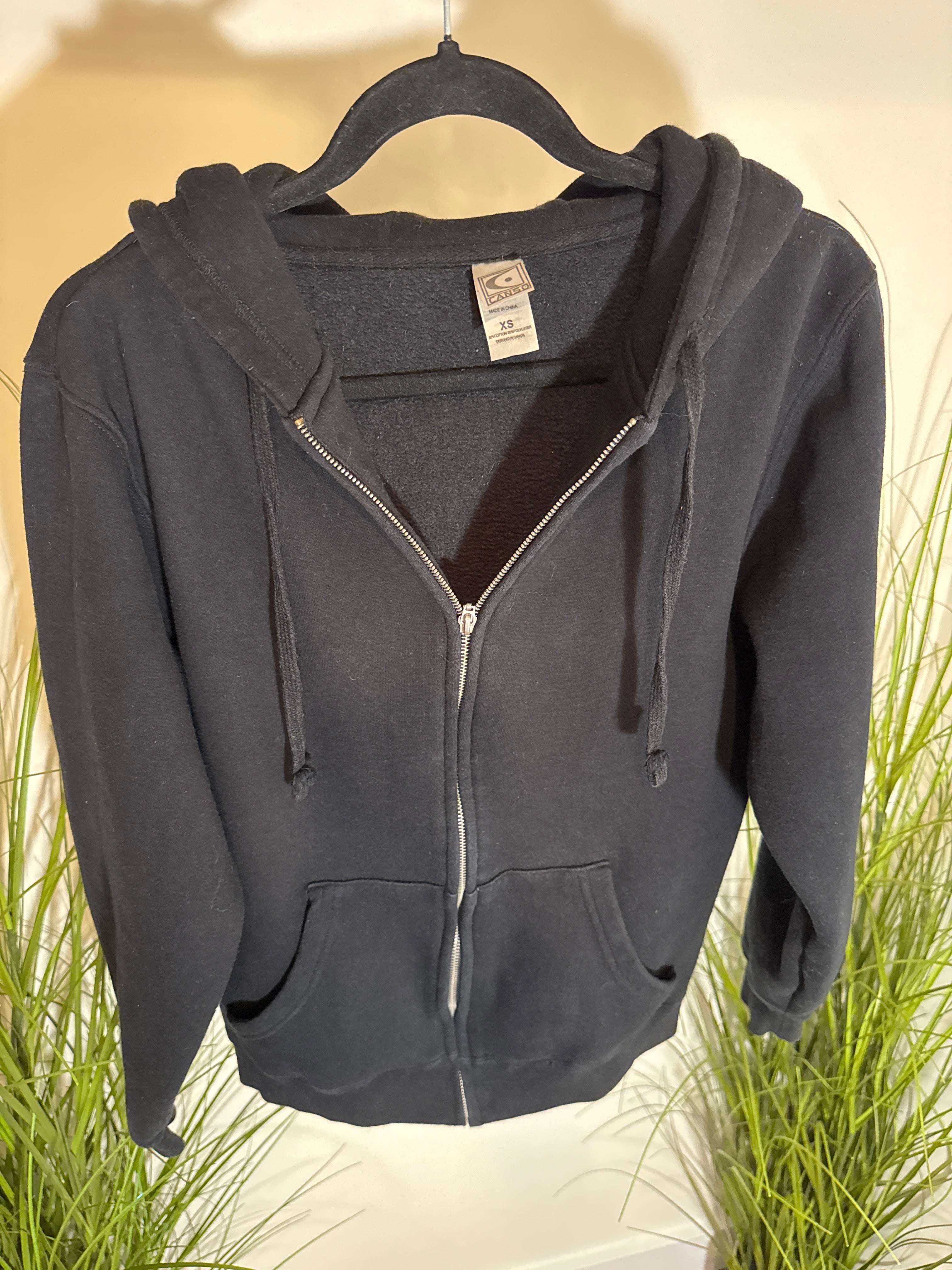 Canso Black Zip-Up Hoodie