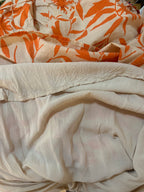 Size L Hudson North Orange Floral Dress With 100 % Rayon Spaghetti Strap Lining