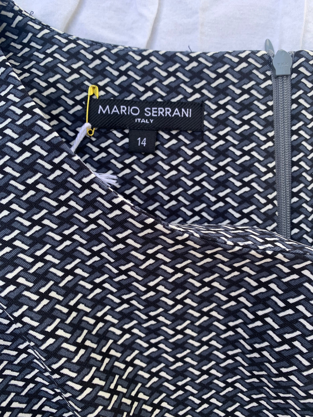 Mario Serrani Shift Dress- Geometric Pattern