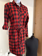 BC Clothing Women Checkered, Long Sleeve Shirt Dress