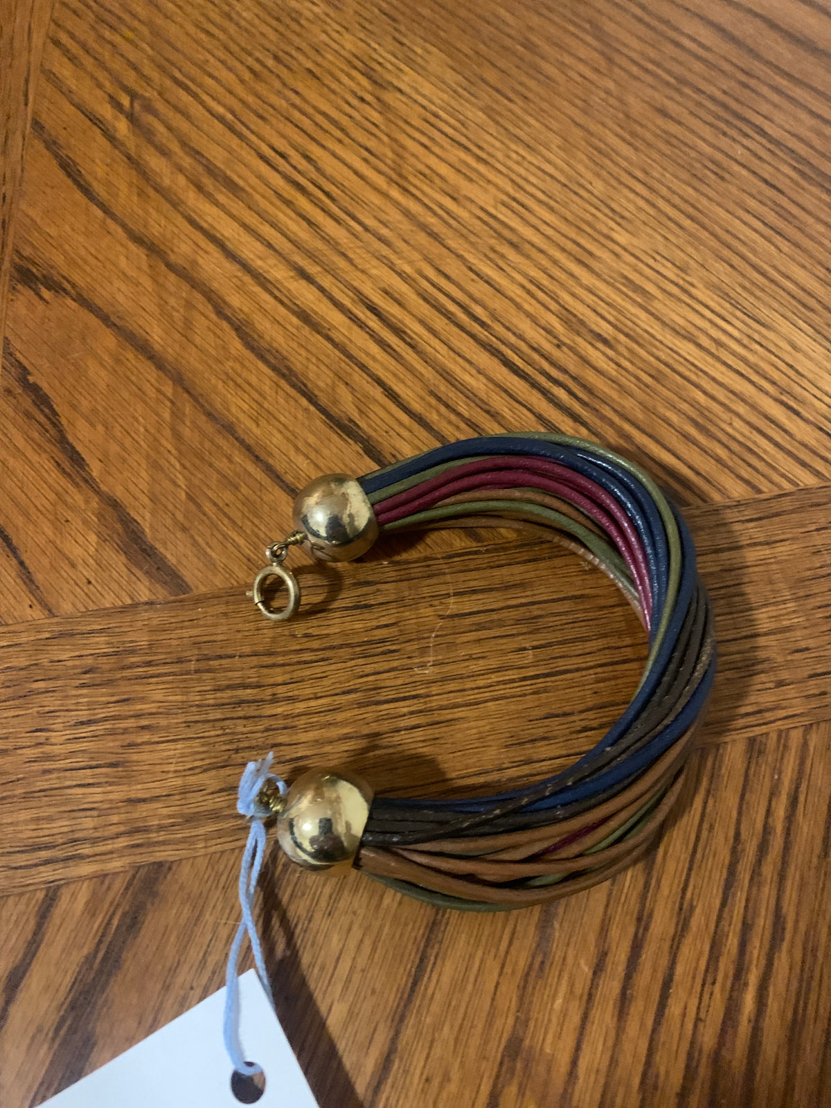 Vintage multi strand leather cord bracelet ￼