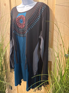 Size 2X Leopards & Roses Fairy Grunge Tassle Tunic-Dress