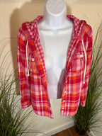 AEROPOSTALE hoodie button-up shirt - gingham & plaid