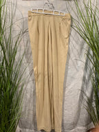 Size M Vintage Wool Blend Marissa Minicucci Light Cream Striped Texture 3 Piece Pant Suit