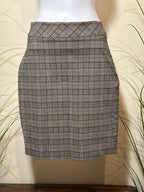 RW & Co. Stretchy Fitted Knee Length Plaid Skirt