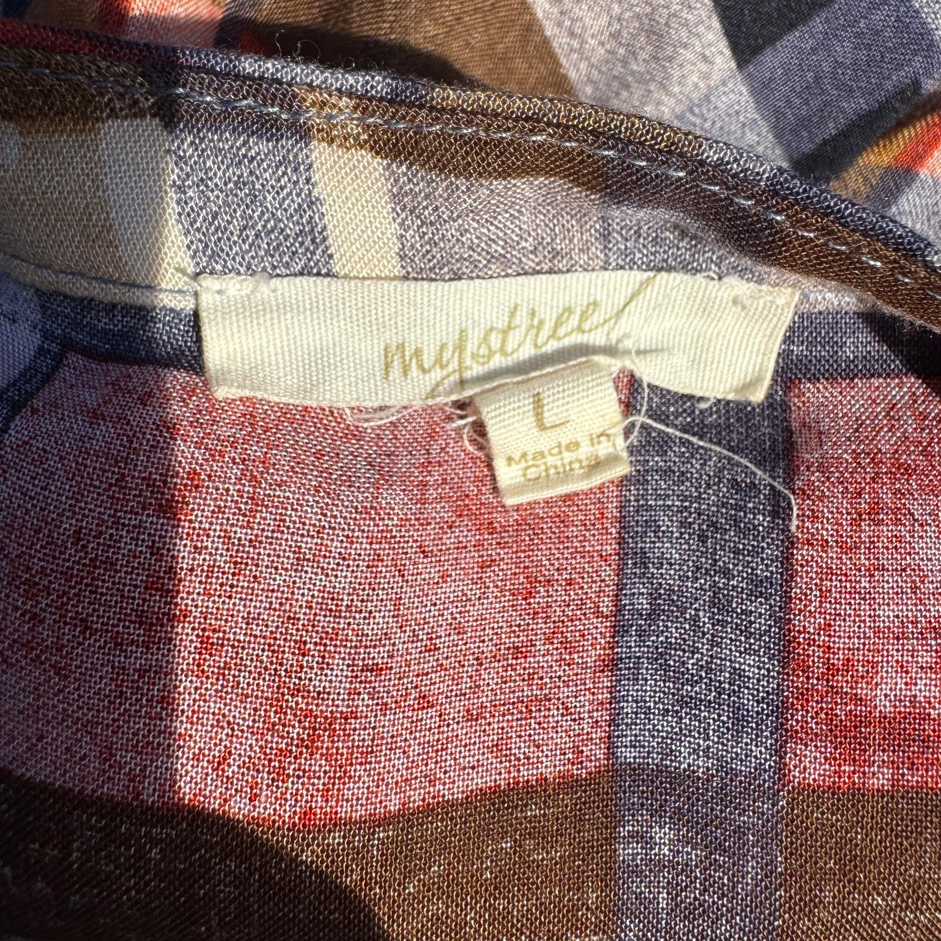 Plaid Rayon Dress Size L