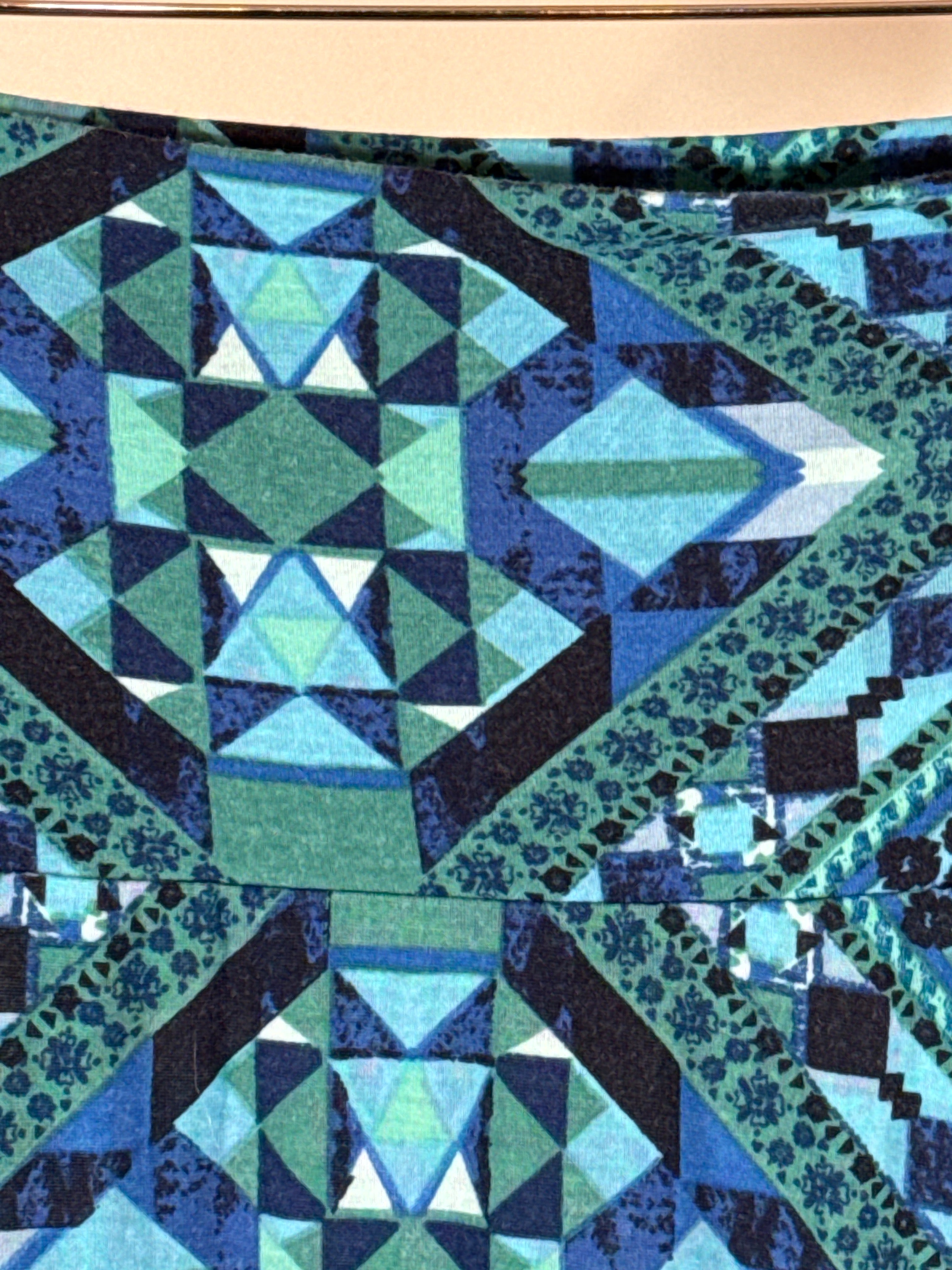 Maxi Skirt- Blue Geometrical Print