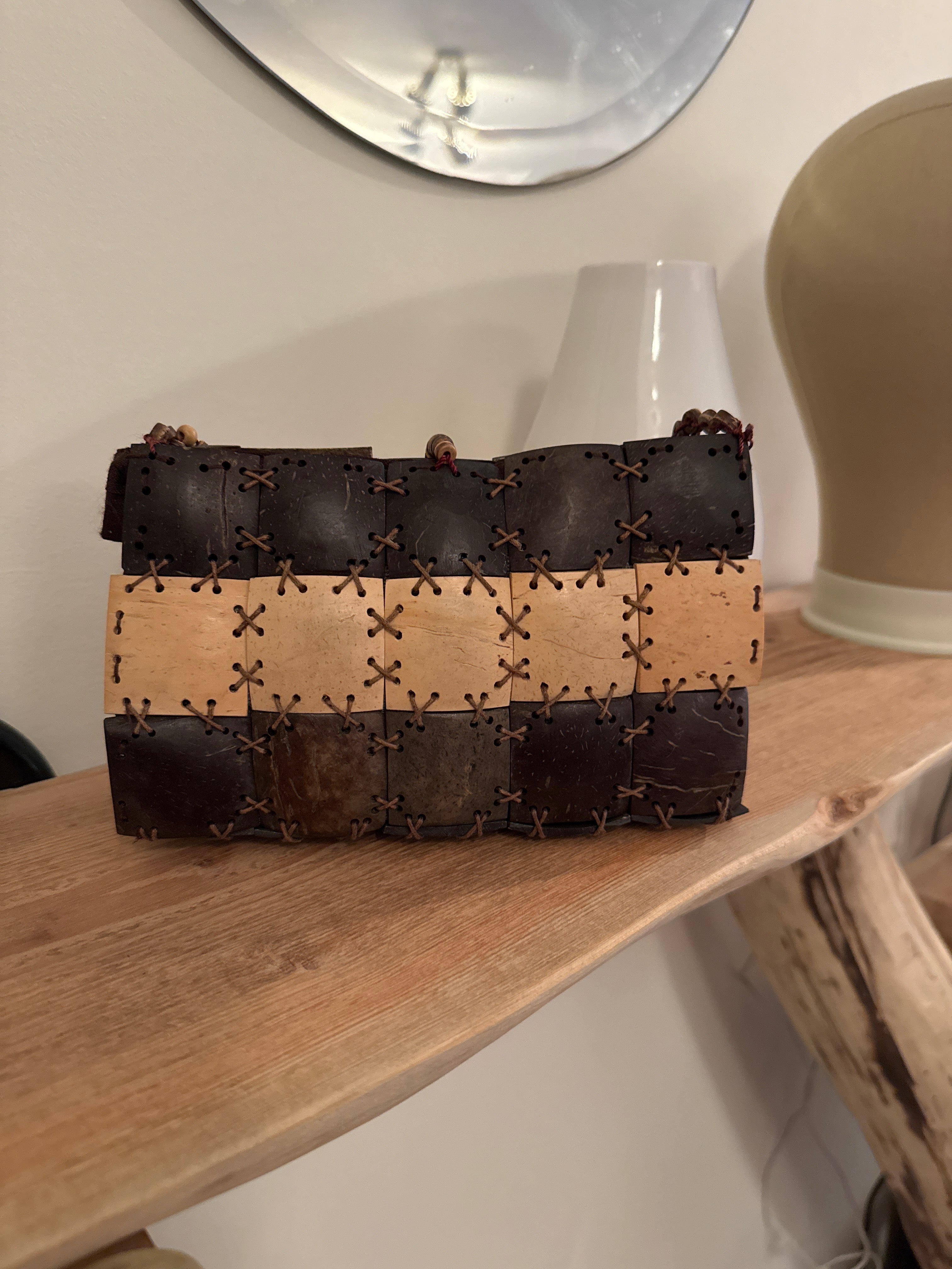 80"s Vintage Coconut Shell Purse