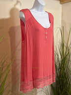 Denver Hayes Sleeveless Top- Coral