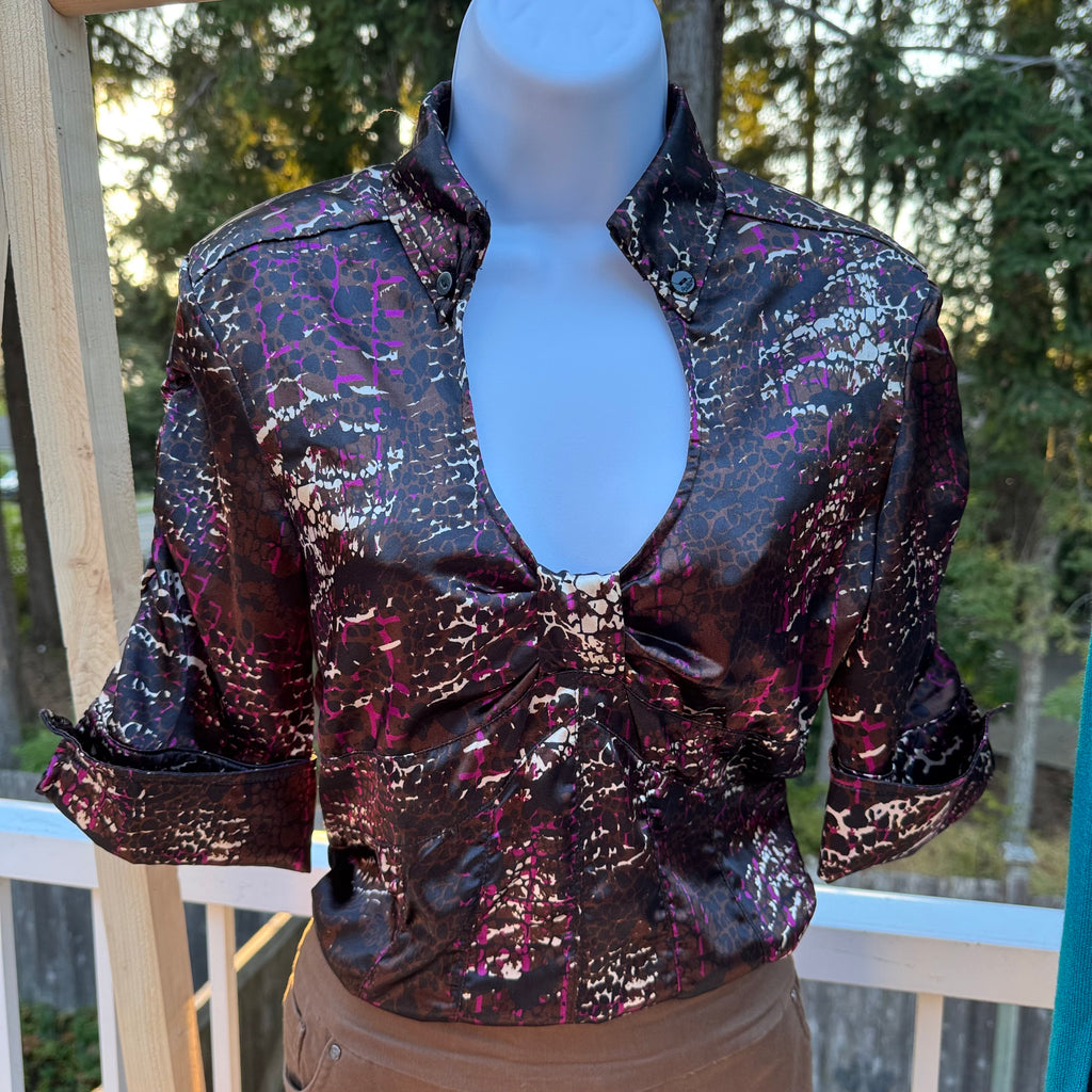 Vintage Y2K Foxy Jeans Blouse Size M