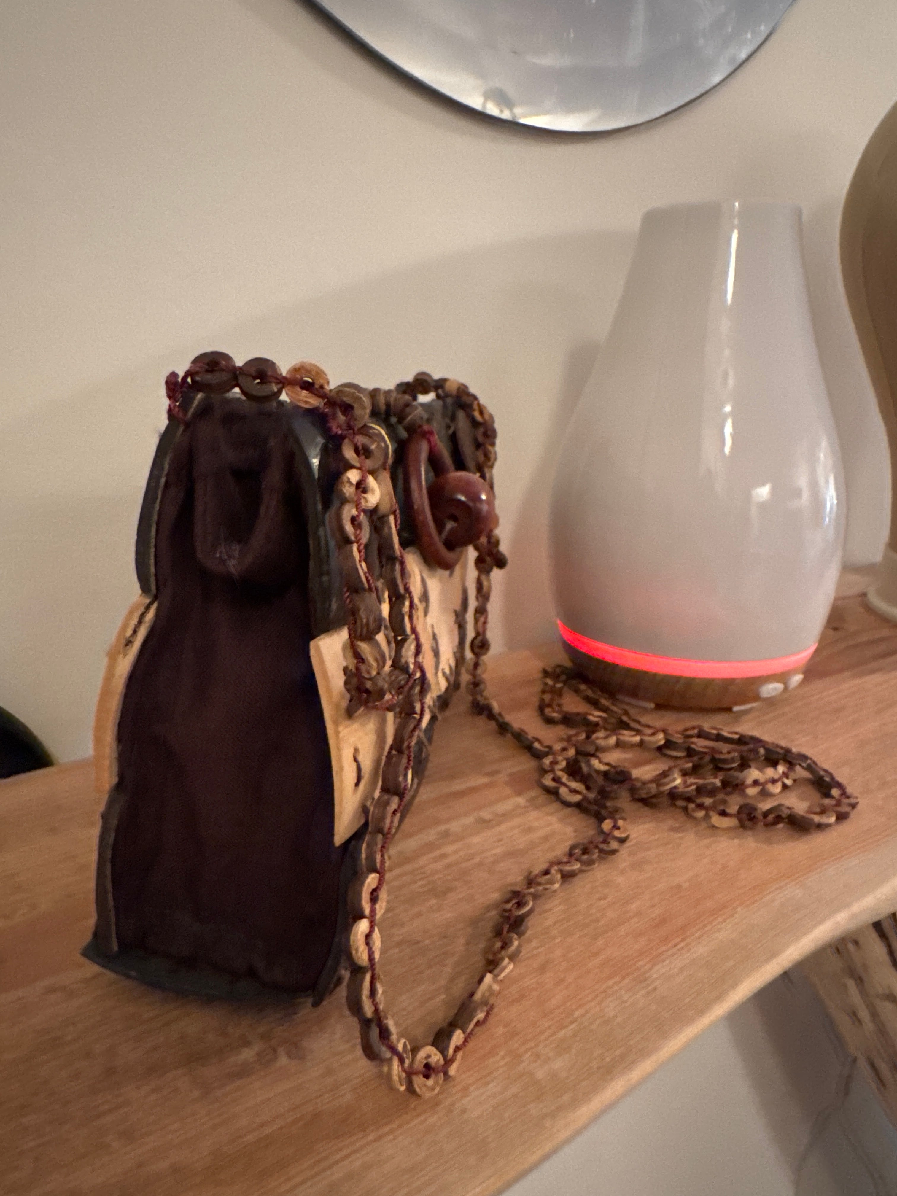 80"s Vintage Coconut Shell Purse