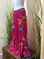 80’s Vintage Pleated Long Skirt- Ruffle Hem