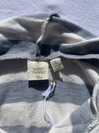 Saint Tropez West Hooded striped pull over long sleeve with rope lace-up neckline