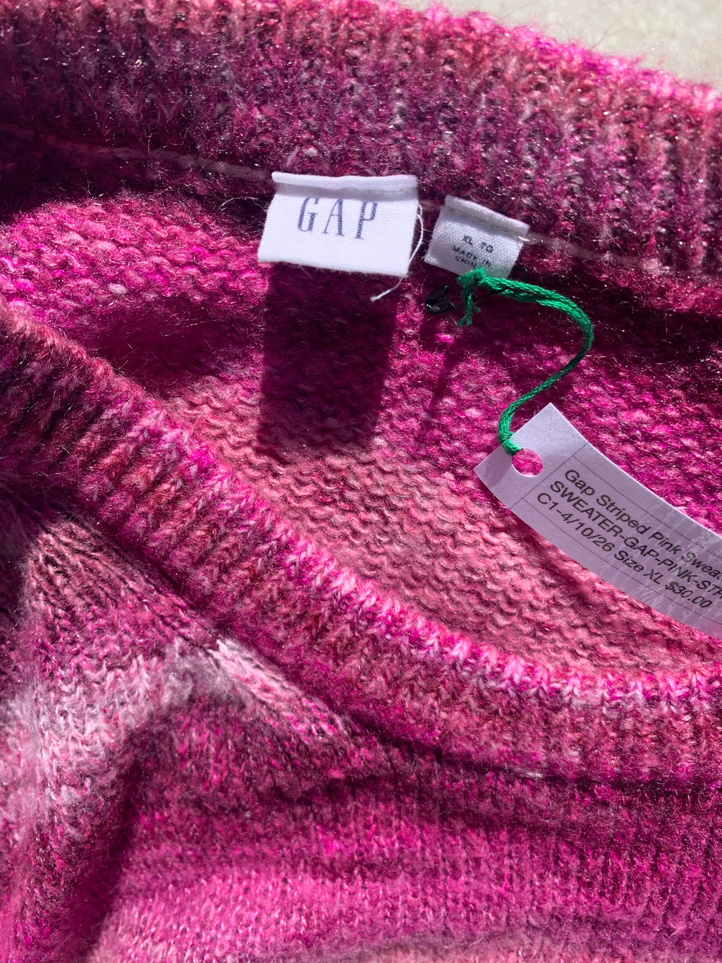 Gap Striped Pink Sweater