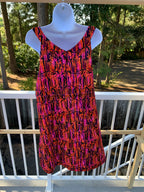 Sleeveless V-neck dress with drawstring