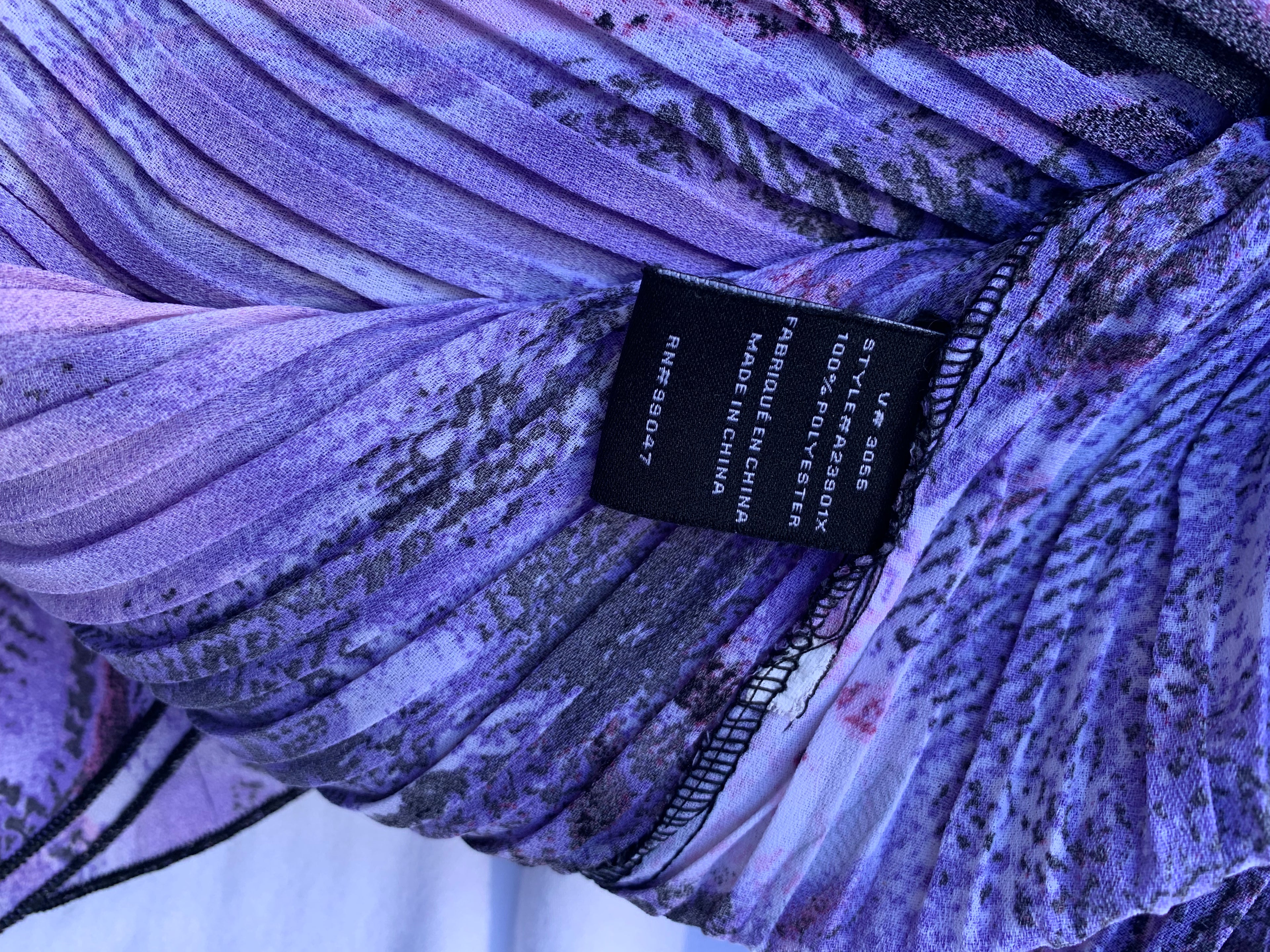 Purple pattern cap sleeve blouse by LauraPlus