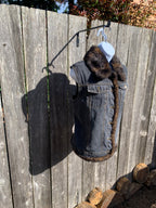 Size Large Women's St John's Bay Sleeveless Jean Jacket with Fur Accents