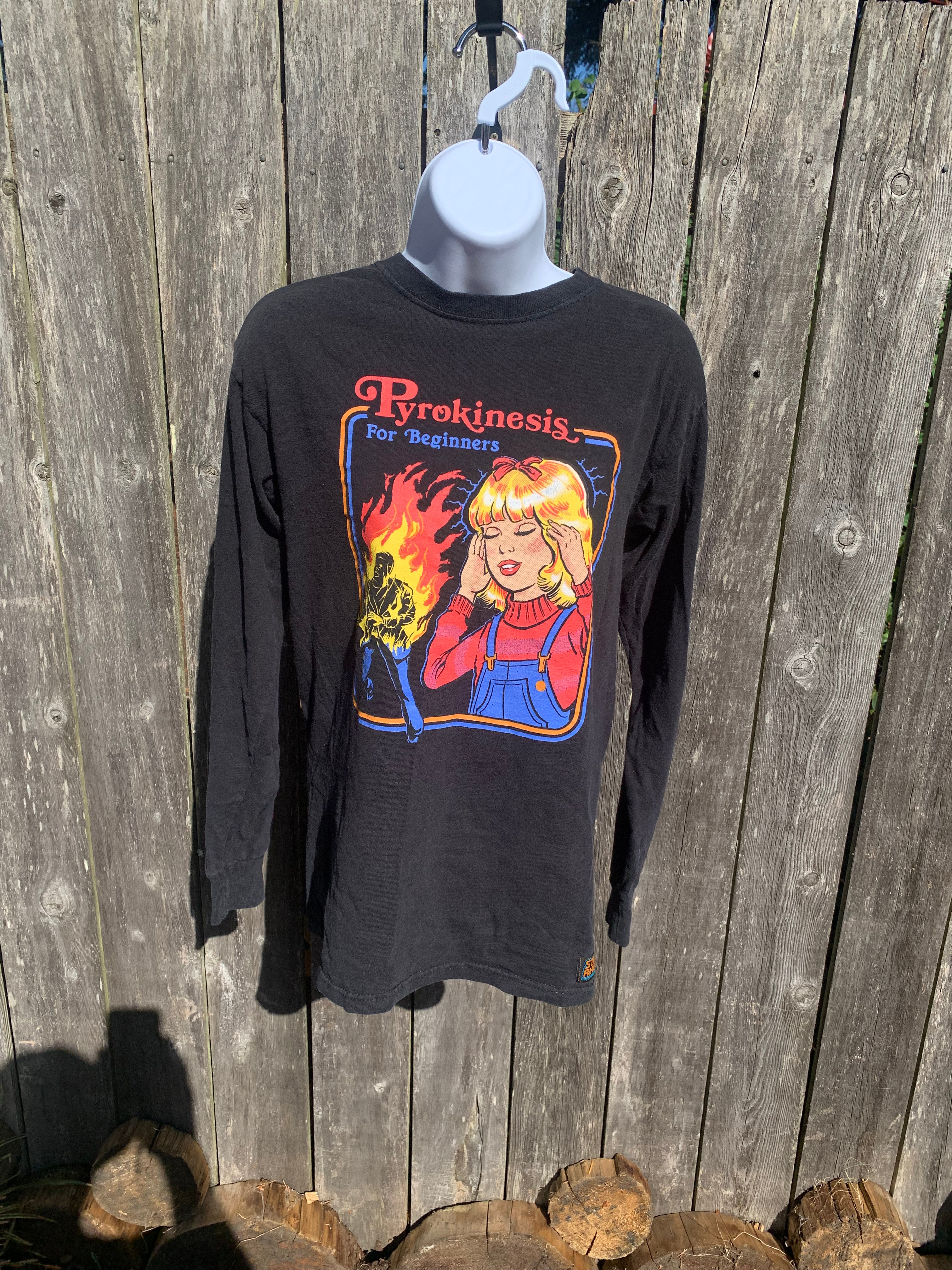 Size S Steven Rhodes Parody Horror Long Sleeve T-Shirt
