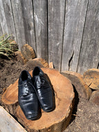 Size 10 M Steve Madden Black Square Toed Leather Dress Shoes