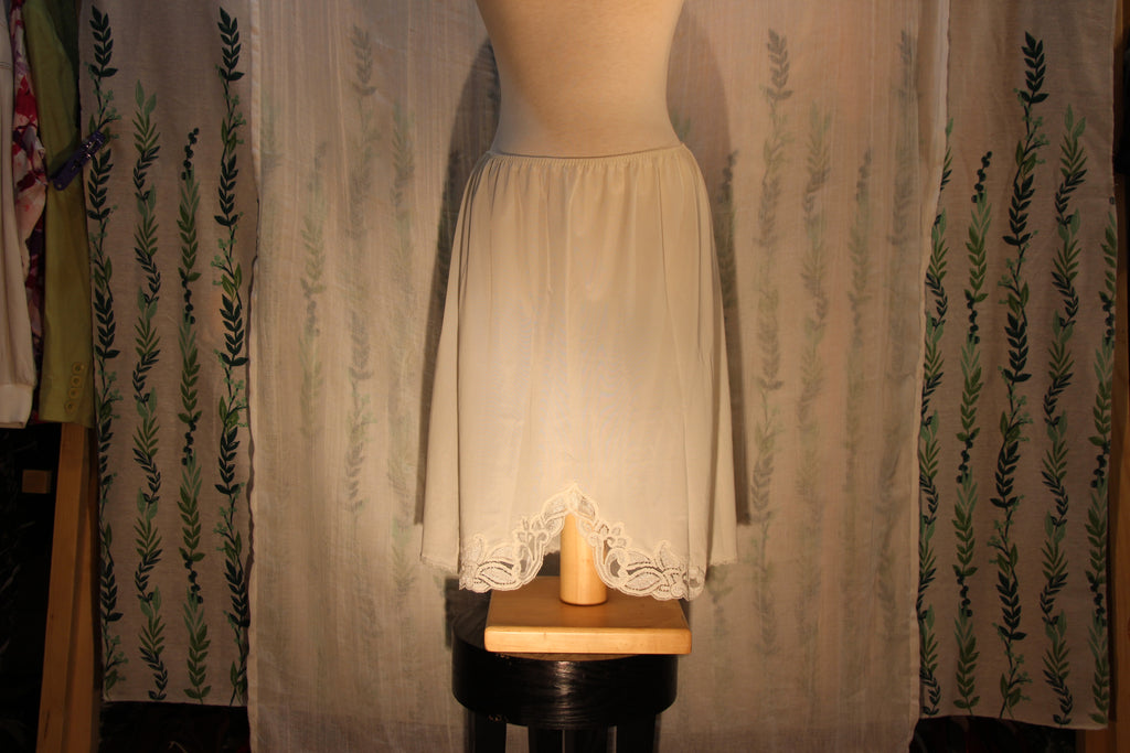 Knee length white French Maid slip skirt