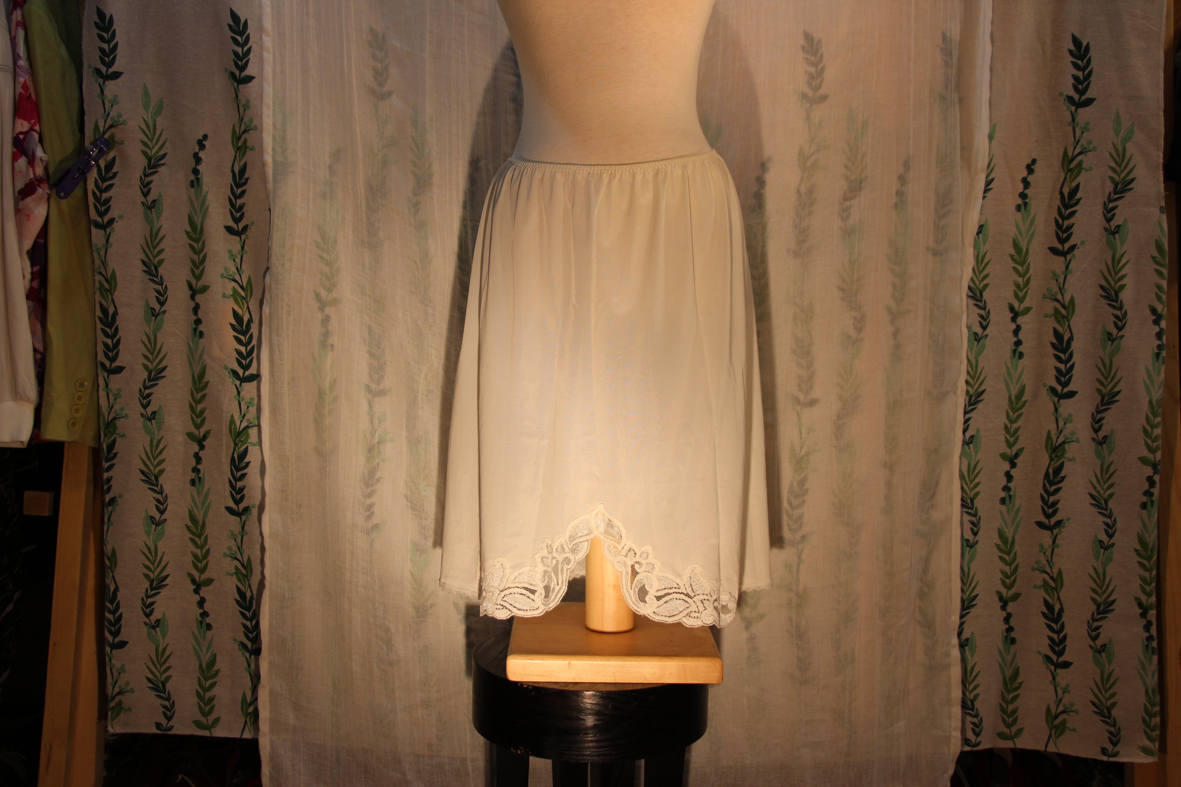 Knee length white French Maid slip skirt