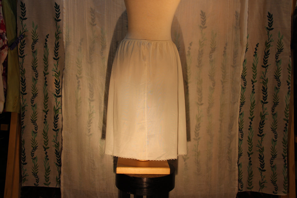Knee length white French Maid slip skirt