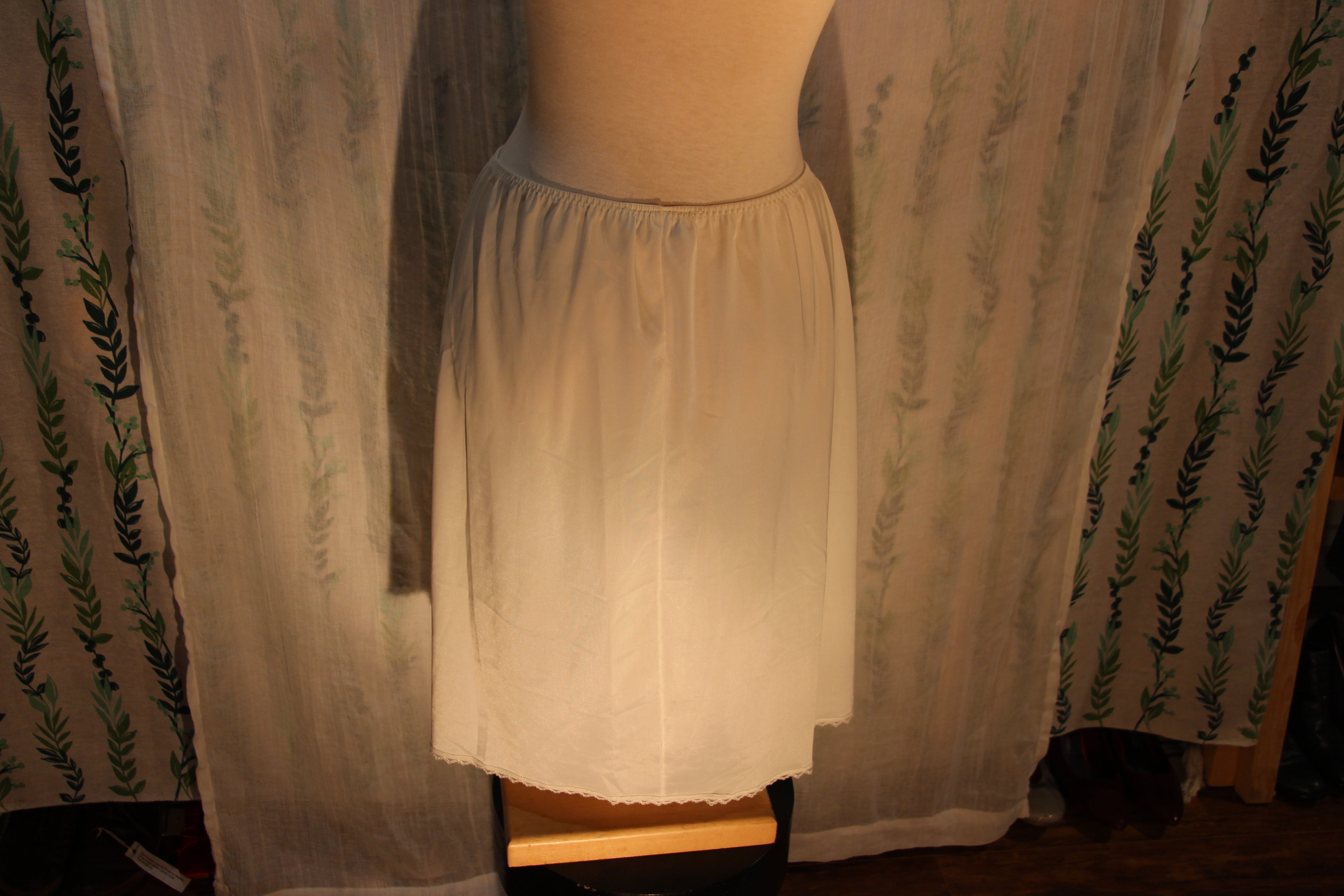 Knee length white French Maid slip skirt