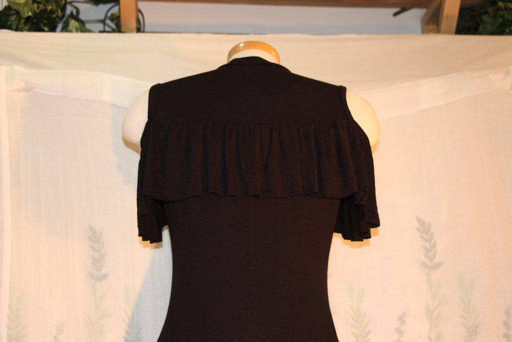 Size Large black sleeveless dress by Rebel Sugar with ruffle