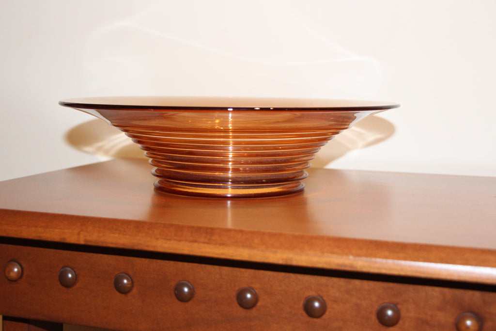Glass decorative bowl- pink/peach