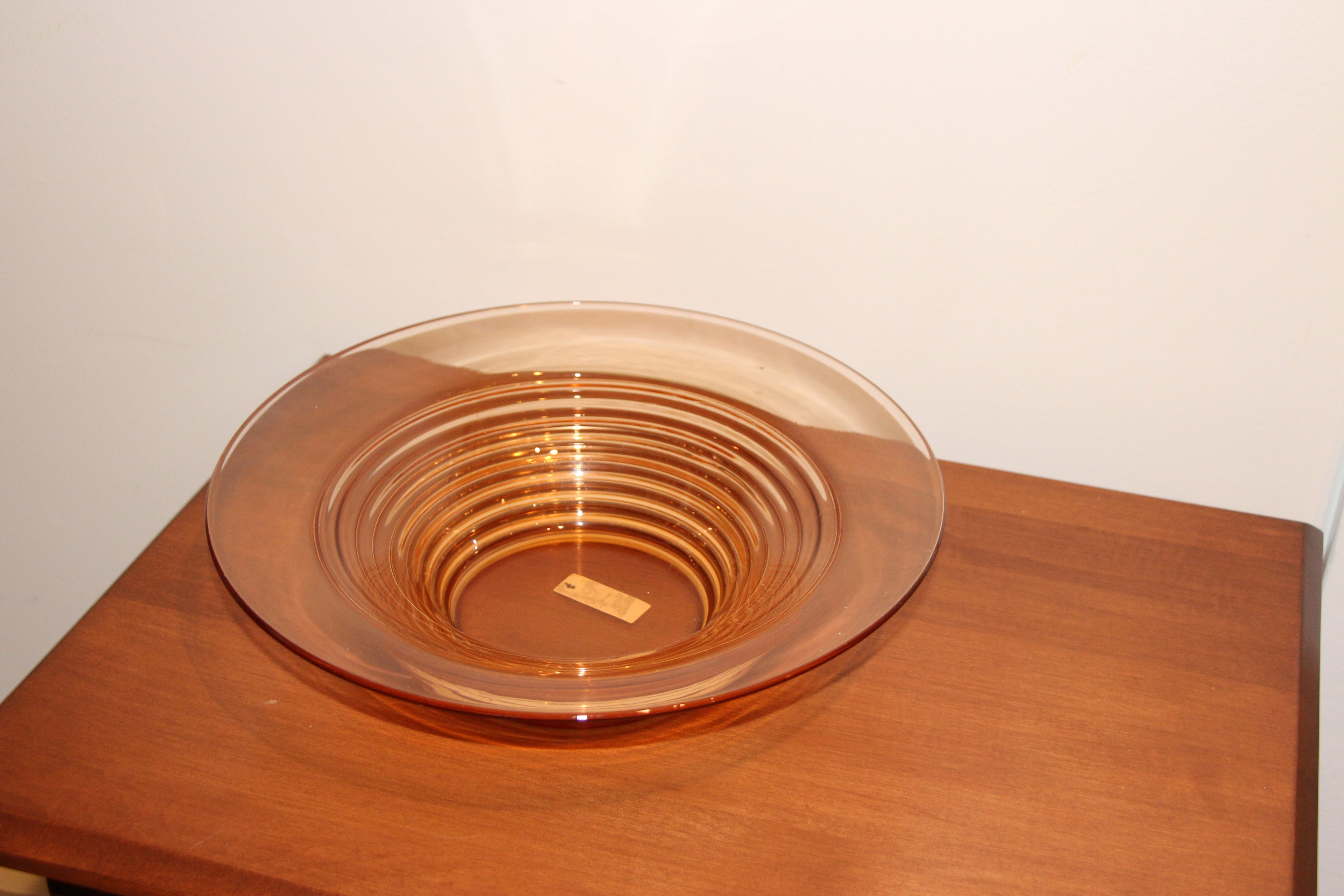 Glass decorative bowl- pink/peach