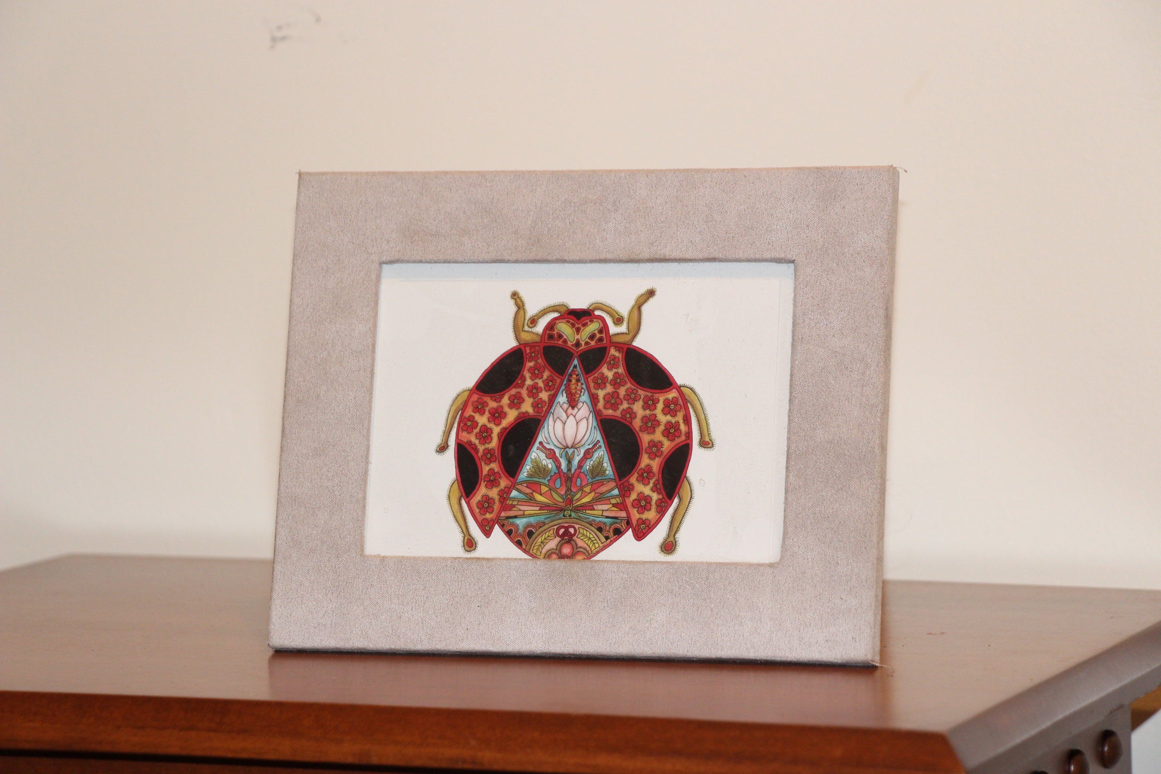 Framed ladybug print