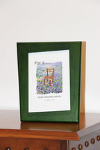 5x7 green wood asymmetrical photo frame