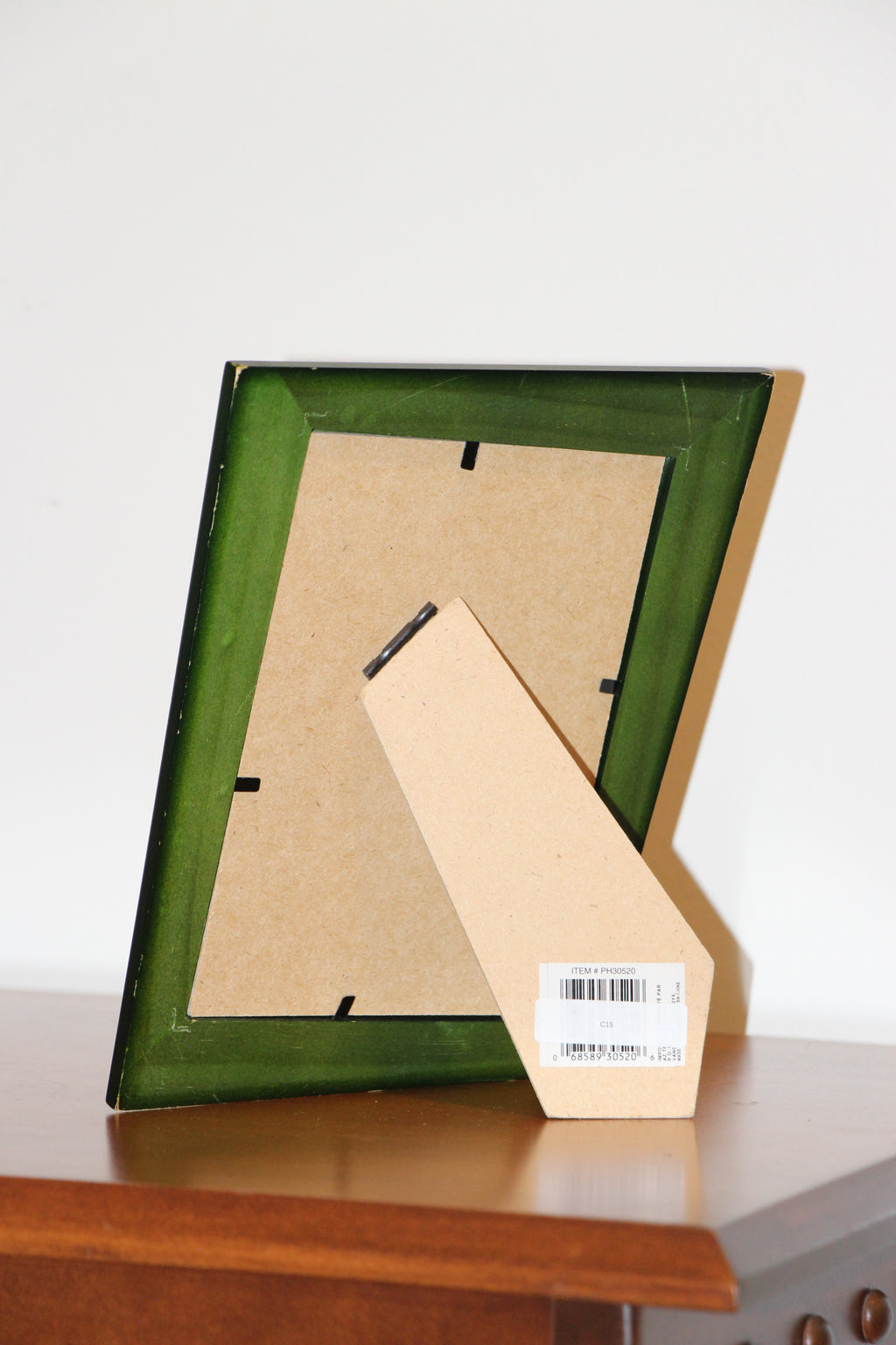 5x7 green wood asymmetrical photo frame