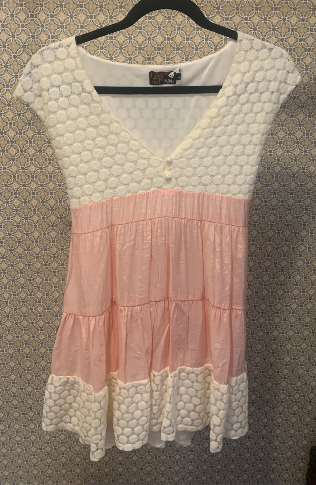 YUMI Pink and White A-Line Mini Dress - Consigned with VARDO Vintage & Valuables vvvardo.ca