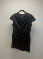 LAVENA Black Satin Midi Occasional Dress - Consigned with VARDO Vintage & Valuables vvvardo.ca