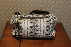 Black and white handbag purse.
