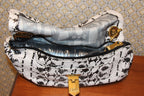 Black and white handbag purse.