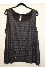 Size 2X Pennington's Coquette Et Coquine Black Ruffle Front Sleeveless Blouse