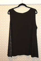 Size 2X Pennington's Coquette Et Coquine Black Ruffle Front Sleeveless Blouse