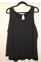 Size 2X Black Lace Viscose Lined Women's Tank Top